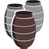 three kimchi pots