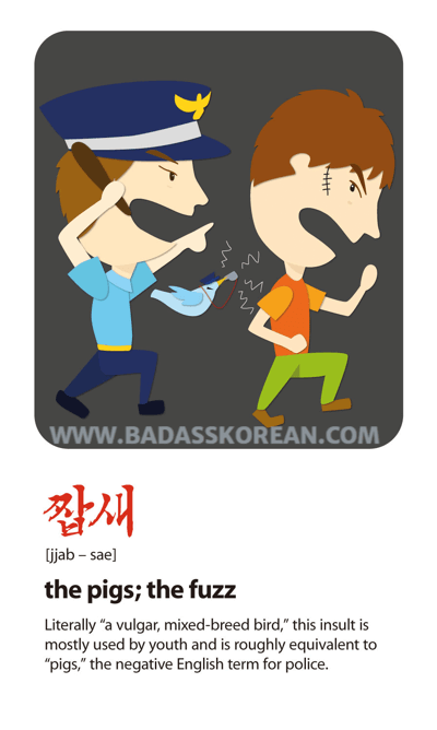 짭새 illustrated slang card