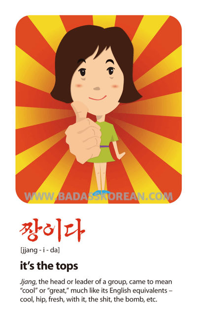 짱이다 illustrated slang card