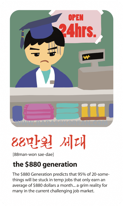 88만원 세대 illustrated slang card