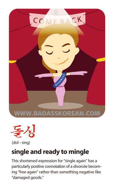 돌싱 illustrated slang card