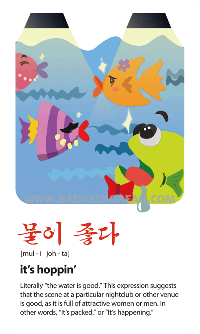 물이 좋다 illustrated slang card